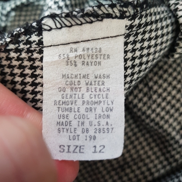 Vintage Danielle B Ultra High Rise Ribcage Houndstooth Pleated Trouser Pants - Picture 10 of 11